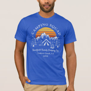 T-shirt Équipe de camping Famille moderne jumelage
