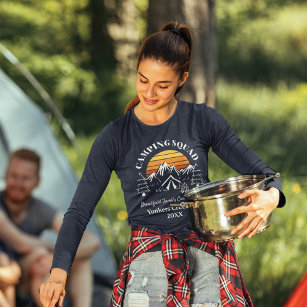 T-shirt Équipe de camping Famille moderne Maman de jumelag
