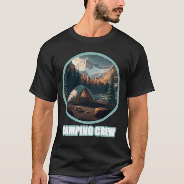 T-shirt Équipe de camping outre coucher de soleil cadeau d (Devant)