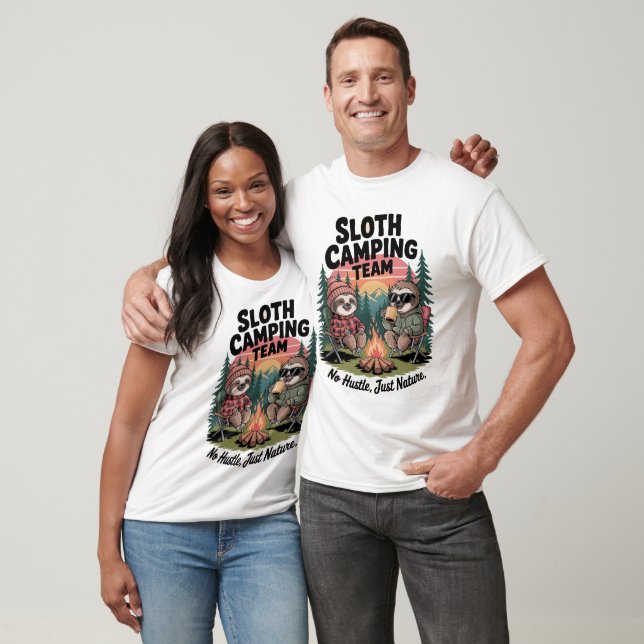 T-shirt Équipe De Camping Sloth Pas D'Hustle (Unisexe)