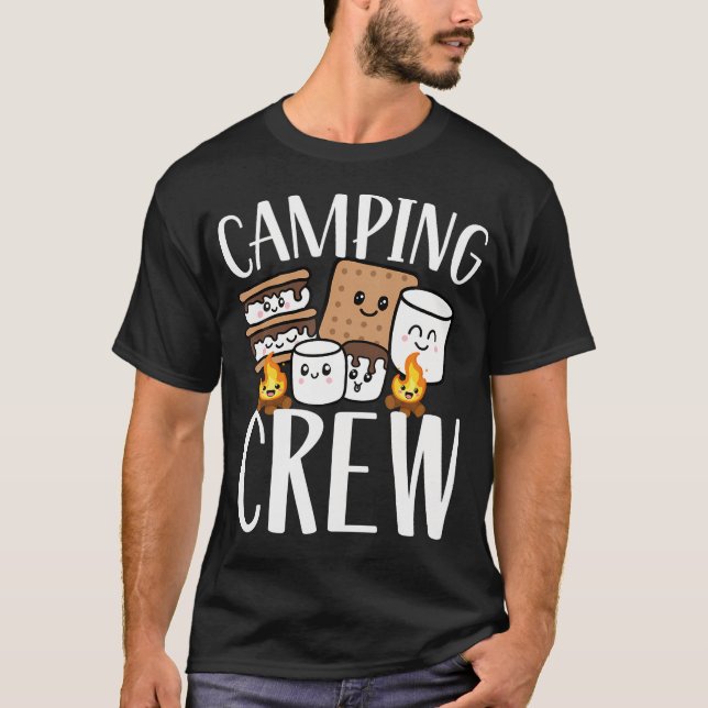T-shirt Équipe de camping Smore Feu de camp Groupe Équipe (Devant)