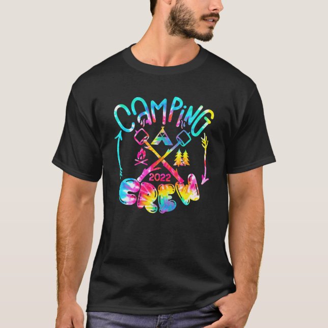 T-shirt Équipe de camping Tie Dye 2022 Camping Life Ha (Devant)