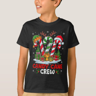 T-shirt Équipe de canne en bonbon de Noël Noir Col ras du 