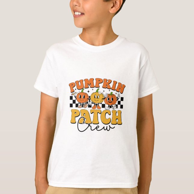 T-shirt Équipe de champ de citrouilles Rétro automne Actio (Devant)