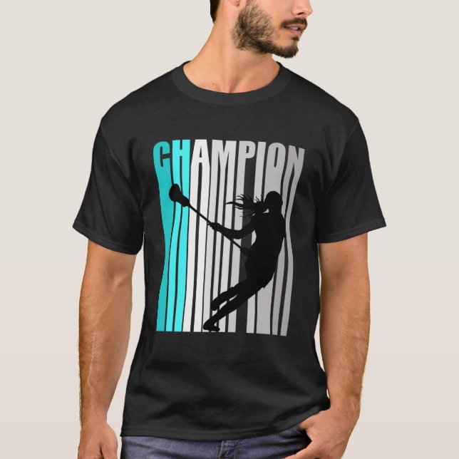 T-shirt Équipe de Champion de crosse Turquoise Lacrosse (Devant)