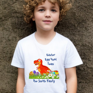 T-shirt Équipe de chasse aux œufs de Pâques dinosaures 