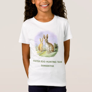 T-Shirt Équipe de chasse aux oeufs de Pâques personnalisée
