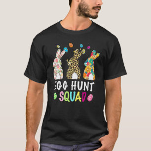 T-shirt Équipe de chasse aux oeufs Leopard Lapin de Pâques