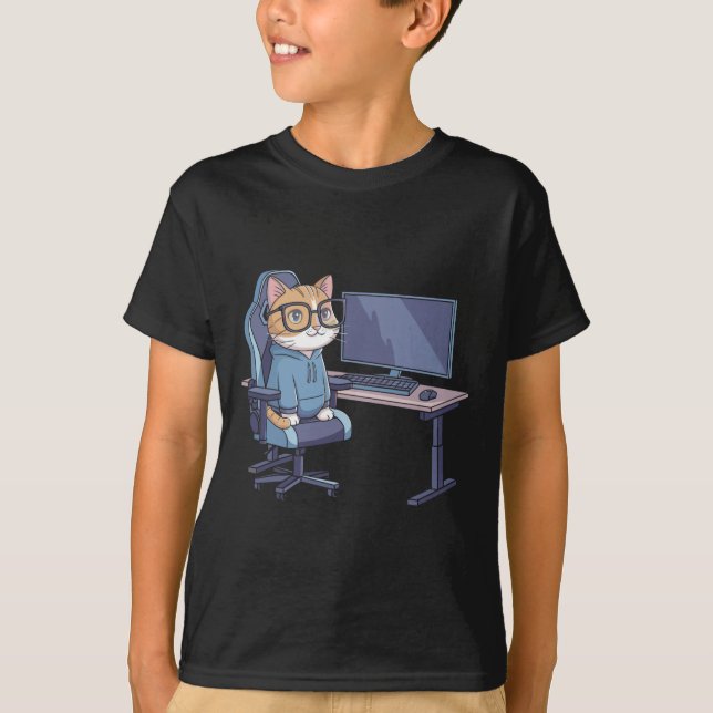 T-shirt Équipe de chat de joueur mème drôle 1  (Devant)