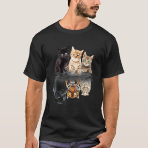 T-shirt Équipe de chat Miroir Kitten Cute Chat noir