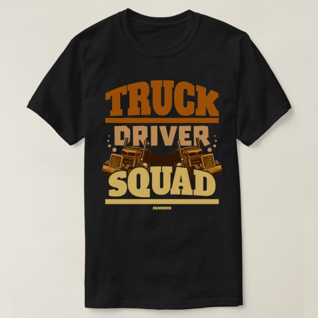 T-shirt Équipe de chauffeurs de camions (Design devant)
