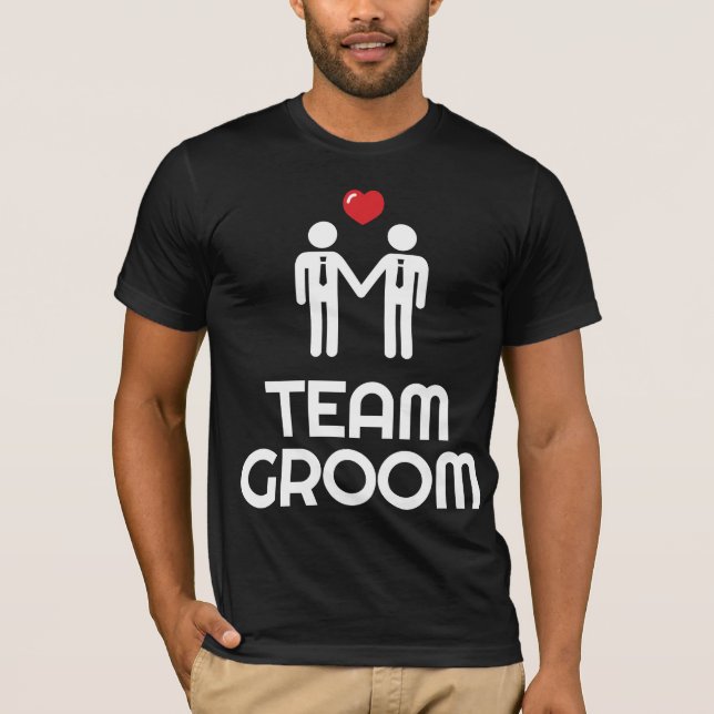 T-shirt Équipe De Chemise De Mariage Gay Groom Pour Hommes (Devant)