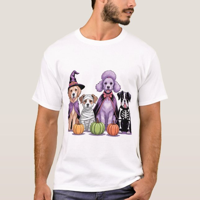 T-shirt Équipe de chien d'Halloween (Devant)
