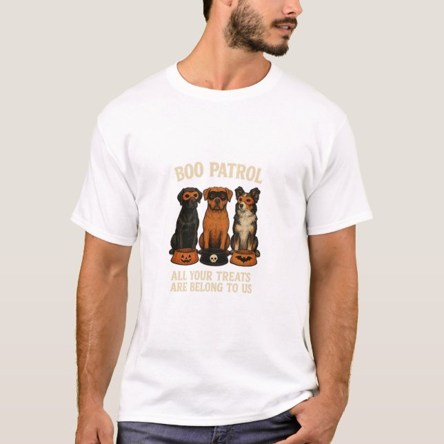 T-shirt Équipe de chiens Halloween de la patrouille fantôm (Devant)