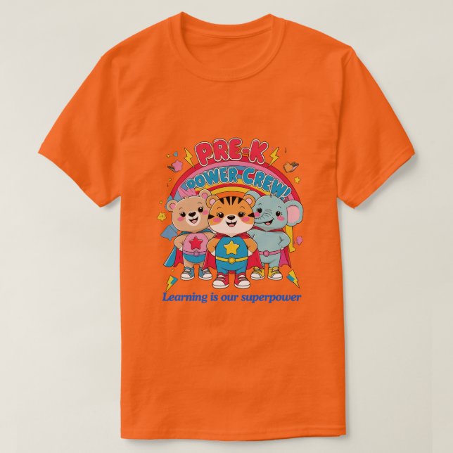 T-shirt Équipe de choc de pré-maternelle – Petits mais pui (Design devant)