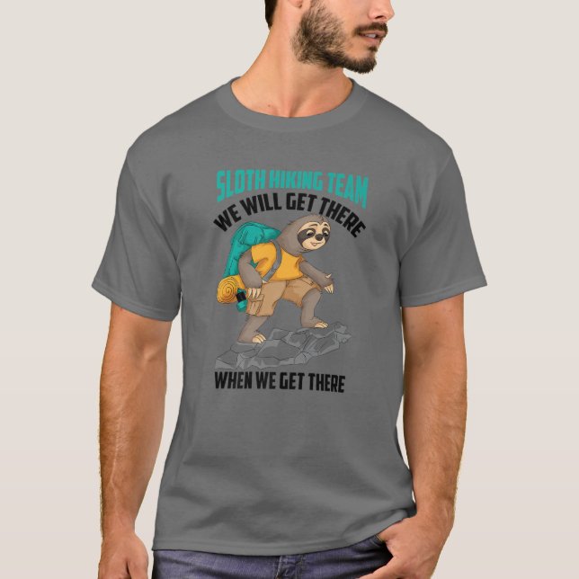 T-shirt Équipe de cool Sloth Randonnée | Funny Lazy Backpa (Devant)