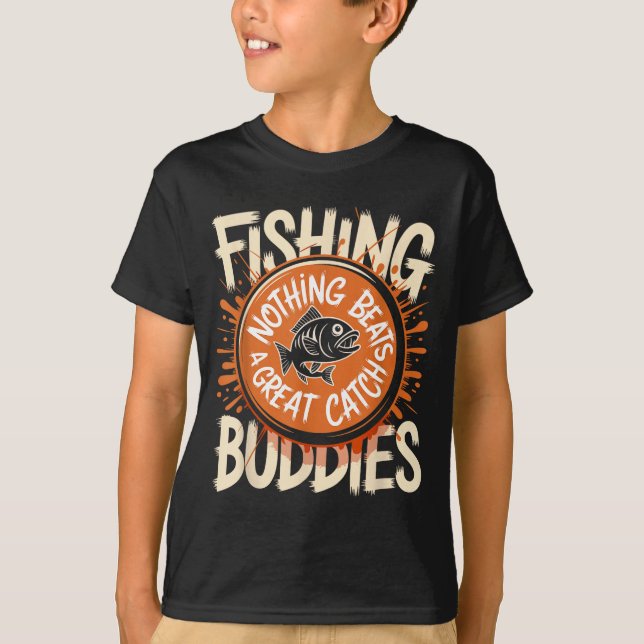 T-shirt Équipe de copains de pêche amis pêcheurs Ch (Devant)