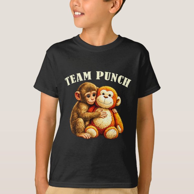 T-shirt Équipe de coup de poing de bébé singe  (Devant)