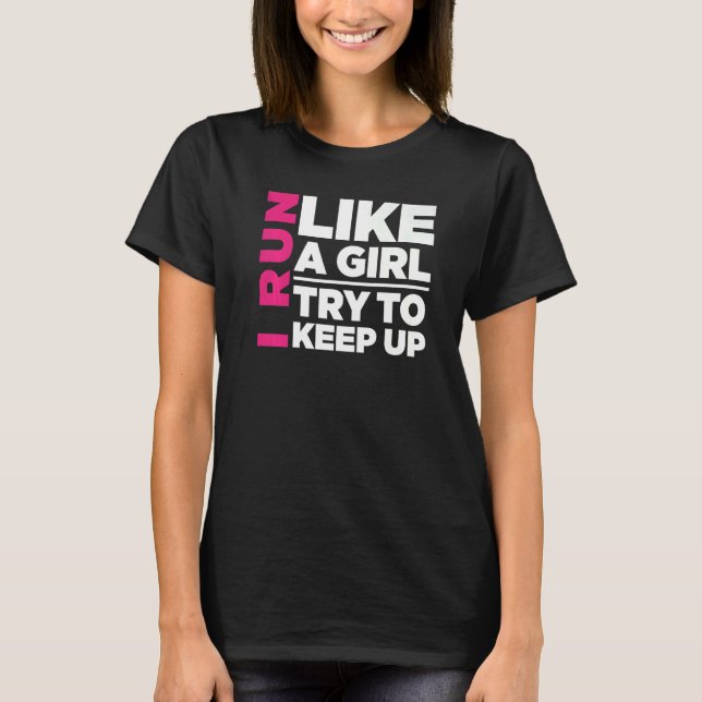 T-shirt Équipe de course de filles ne peut pas nous attrap (Devant)