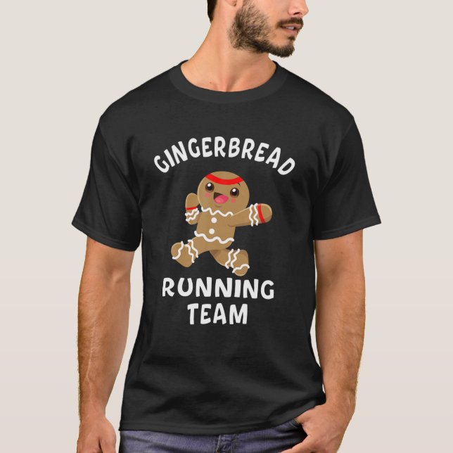 T-shirt Équipe de course en pain d'épice Cookie de Noël (Devant)