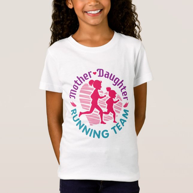 T-Shirt Équipe de course mère-fille (Devant)