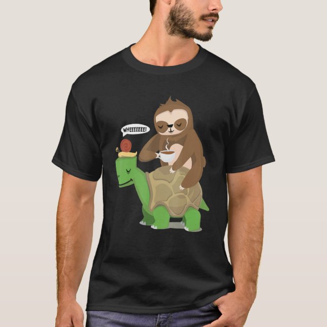 T-shirt Équipe de course Sloth Snail Turtle  Piggyback Slo (Devant)