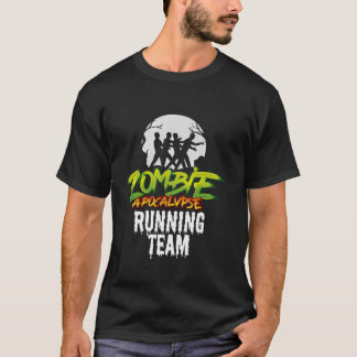 T-shirt Équipe de course Zombie Apocalypse Drôle Halloween