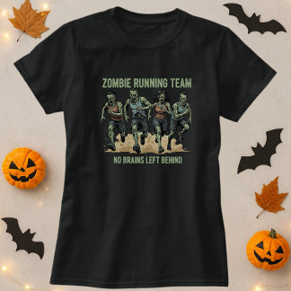 T-shirt Équipe de course Zombie d'Halloween Aucun cerveau