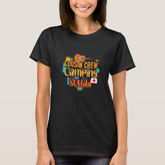 T-shirt Équipe de Cousin Camping Squad Camping Costume (Devant)