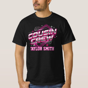 T-shirt Équipe de cousins Chrome Synthwave personnalisée d