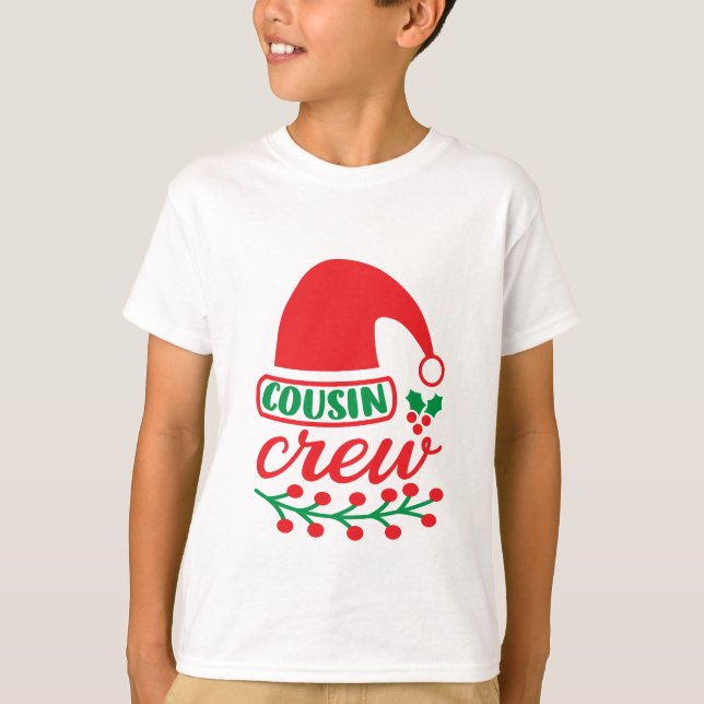 T-shirt Équipe de cousins de Noël  (Devant)