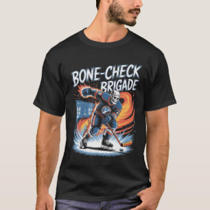 T-shirt Équipe de crâne de hockey sur glace Vérification d