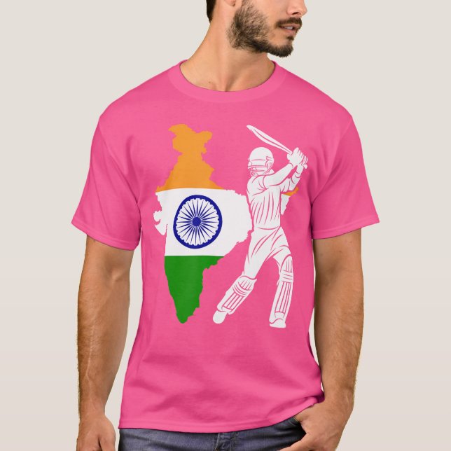 T-shirt Équipe de Cricket Inde joueur de cricket (Devant)