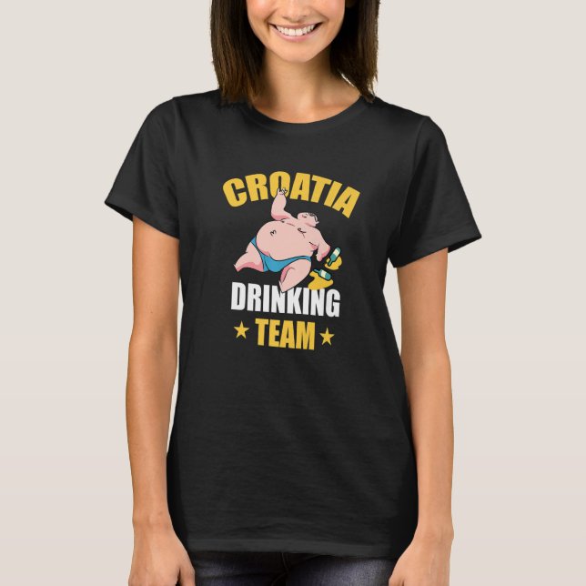 T-shirt Équipe de Croatie de boisson de bière Hrvatska Par (Devant)
