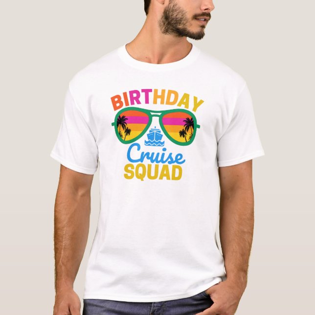 T-shirt Équipe de croisière d'anniversaire (Devant)