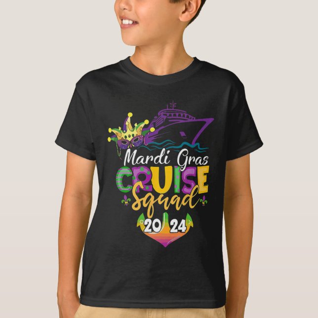 T-shirt Équipe de croisière Mardi Gras (Devant)