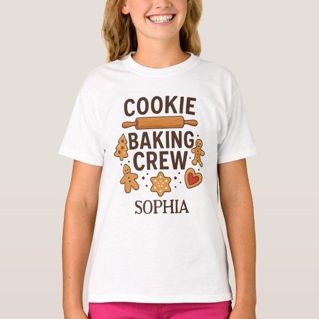 T-shirt Équipe de cueillette de biscuits personnalisée - N (Devant)