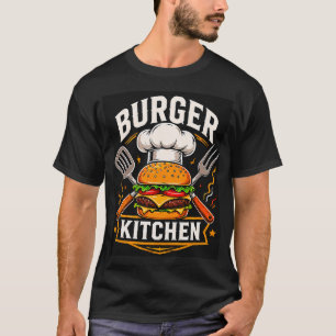 T-shirt Équipe de cuisine de burgers créative Personnel de