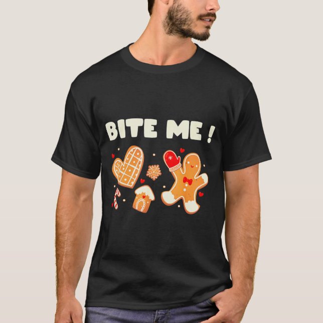 T-shirt Équipe de cuisson de biscuits Bite Me Vacances Gât (Devant)