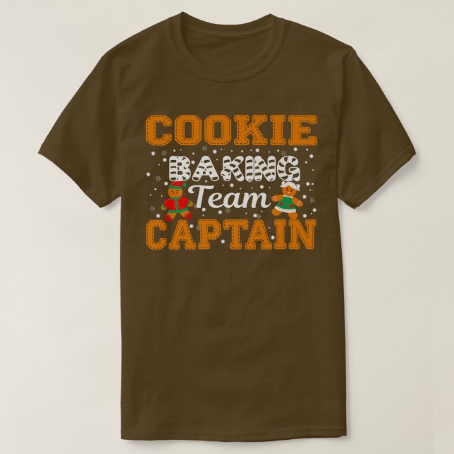 T-shirt Équipe de cuisson de biscuits Capitaine Gingerbrea (Design devant)