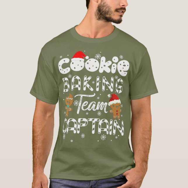 T-shirt Équipe de cuisson des biscuits Capitaine Gingerbre (Devant)