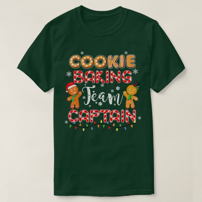 T-shirt Équipe de cuisson des biscuits Capitaine Gingerbre (Design devant)