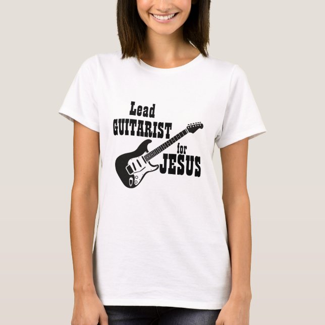 T-shirt Équipe de culte Chemise Guitare chef pour Jésus (Devant)