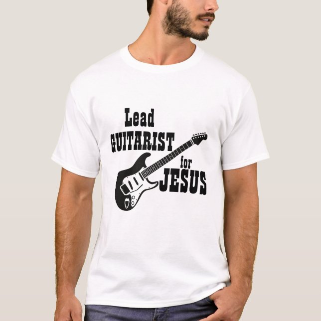 T-shirt Équipe de culte Chemise Guitare chef pour Jésus (Devant)