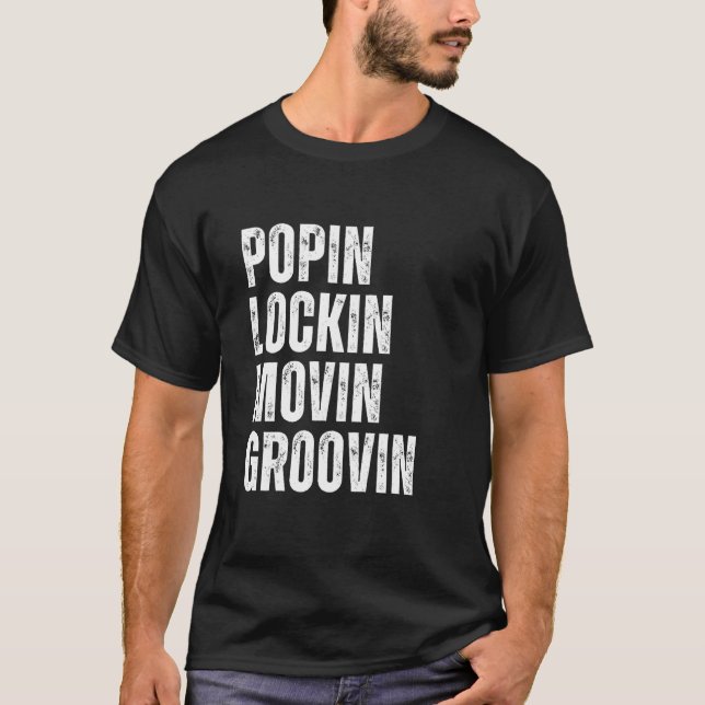 T-shirt Équipe de danse rétro breakdancing des années 90 M (Devant)