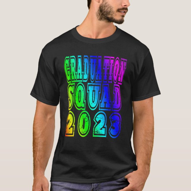 T-shirt Équipe de diplômés 2023 Arc-en-ciel (Devant)