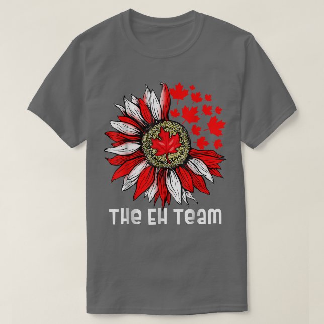 T-shirt Équipe de Eh Jour du Canada Tournesol Feuille d'ér (Design devant)