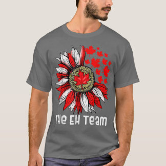 T-shirt Équipe de Eh Jour du Canada Tournesol Feuille d'ér