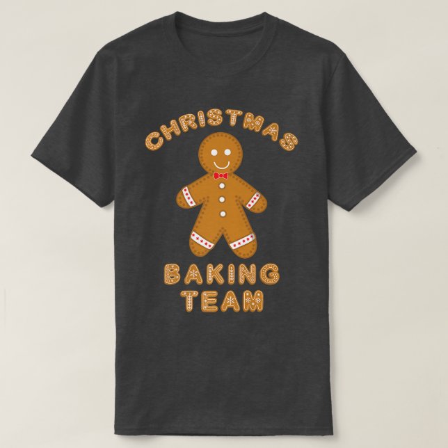 T-shirt Équipe de fabrication de biscuits de Noël au pain  (Design devant)