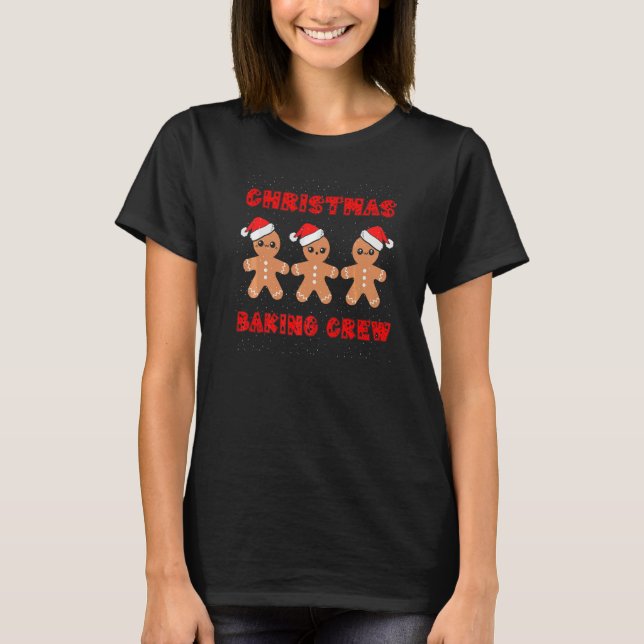 T-shirt Équipe de fabrication de biscuits de Noël avec des (Devant)